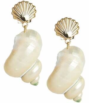 NEW SAMMY B shell earrings in white